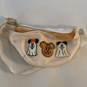 Disney White Belt Bag with Cartoon Patches